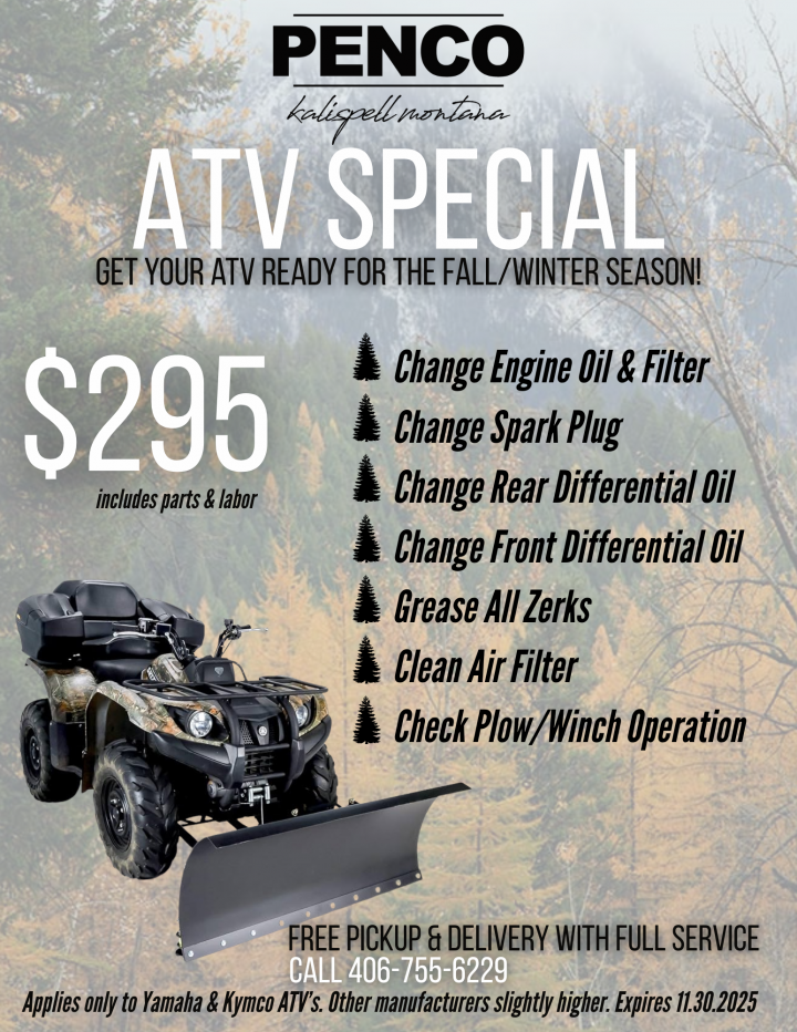 FALL & WINTER ATV SERVICE SPECIAL